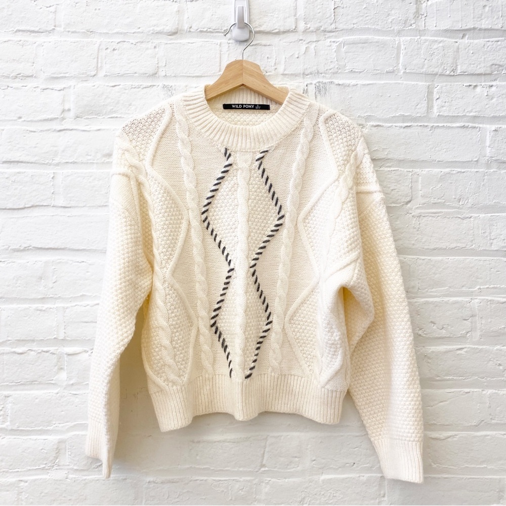 Wild Pony || Knit Sweater Jumper Ivory Cream Small